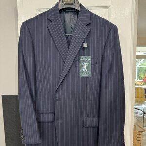 Lauren by Ralph Lauren  Dark Blue pinstripe suit  New With Tags! 44 Reg.…